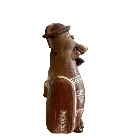 Peruvian Clay Figurine Four Musicians Flute Folk Art Inca Village Band Red Clay - Picture 7 of 8
